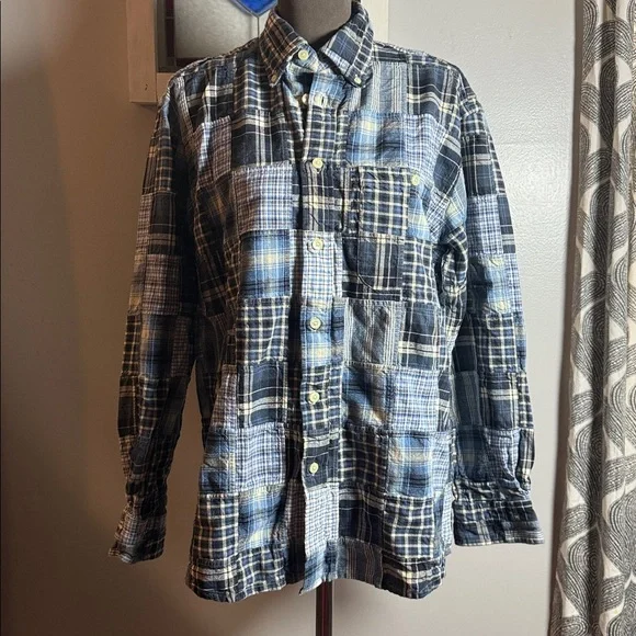 Orvis Madras Plaid Patchwork Button Down Shirt SZ Medium - Picture 2 of 6